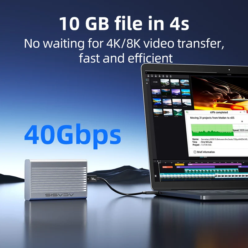Acasis 40Gbps USB4 M.2 NVMe SS - Usb4 40Gbps External Ssd 8Tb recension och pris